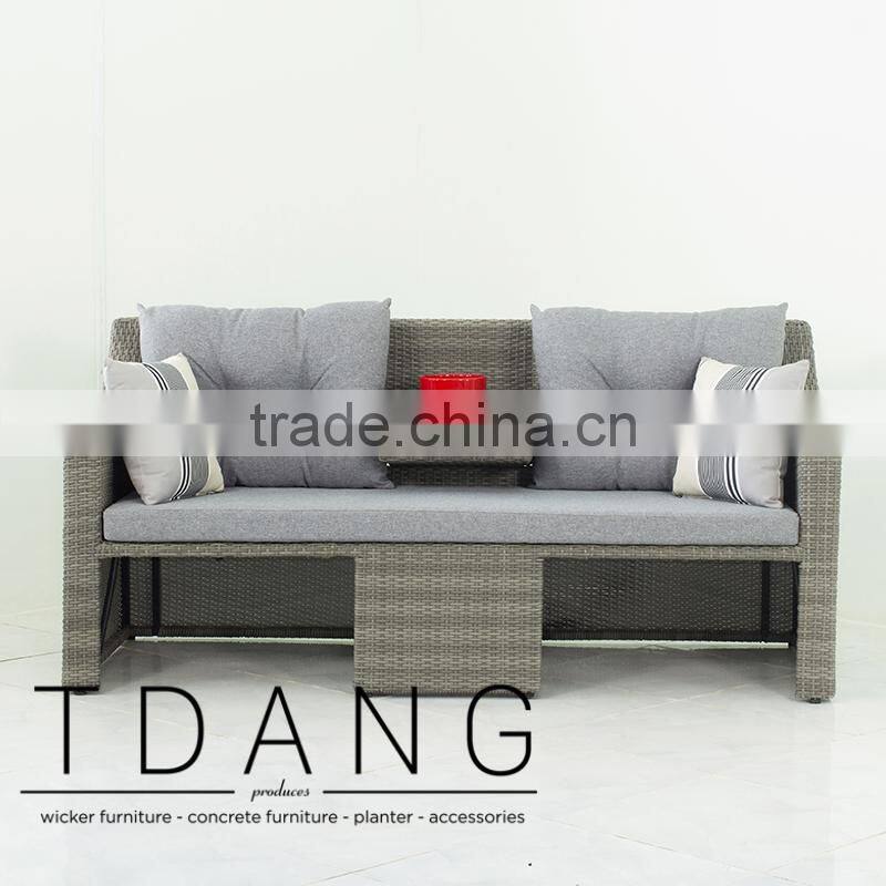 Madison Outdoor Wicker Loveseat with Ottoman