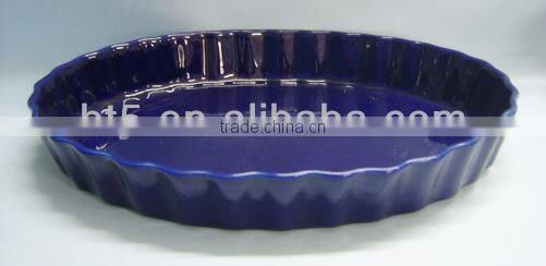 high quality 13" oval shaped ceramic baking plate