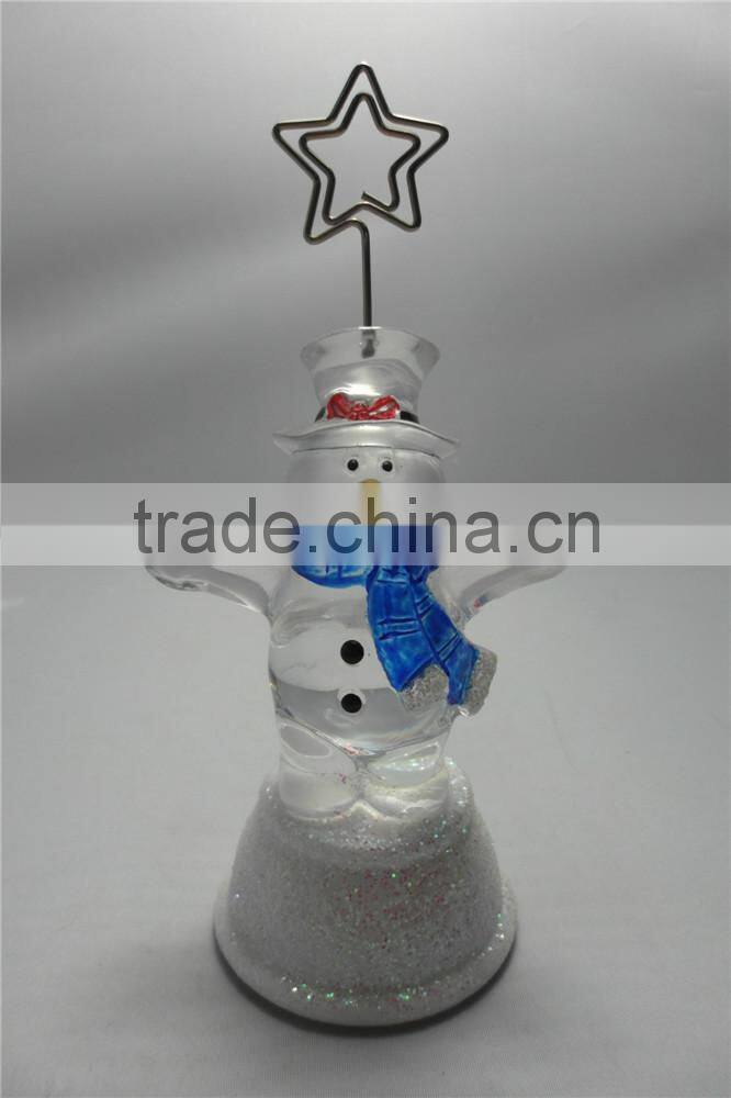 Holiday Placecard Memo Holder with a Snowman Figure Base