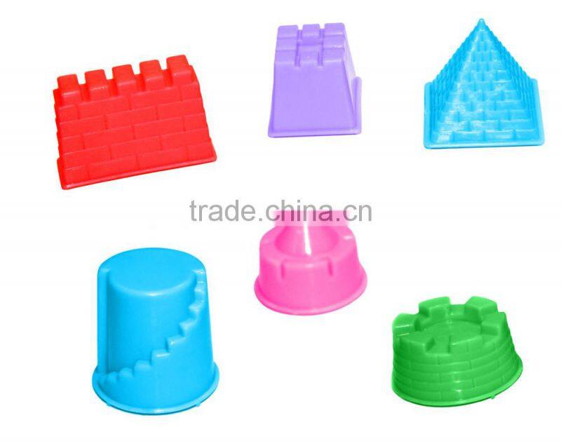 2015 play sand with The 6 pcs castle sand Molds !