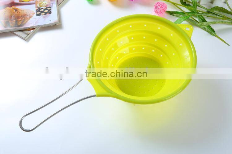 Folding Food Silicone Strainer,Silicone kitchenware,Kitchen tools