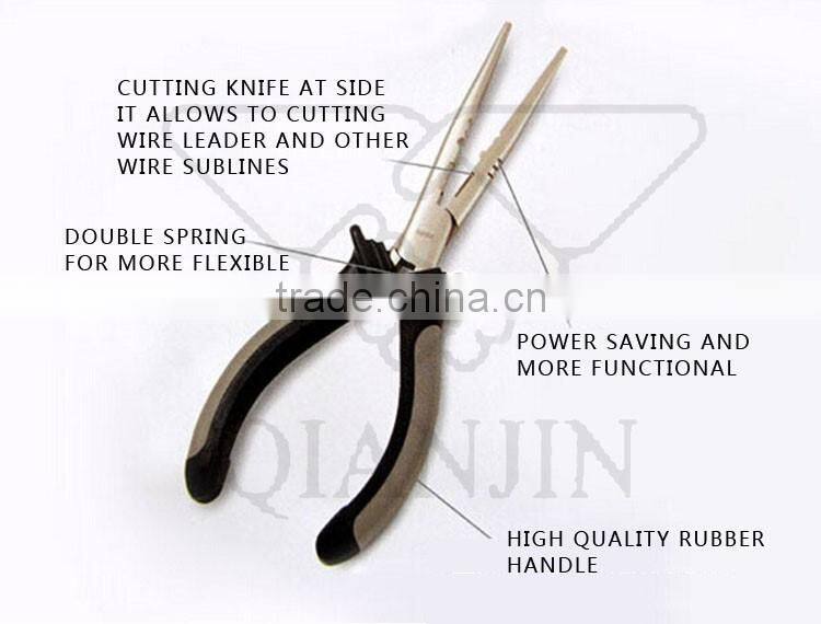 QJF-J36 Wholesale stainless steel fishing plier ,double color fishing plier with rubber handle