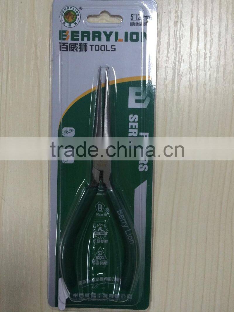 Soft handle 5'' mini type long nose plier for cutting wire with high quality