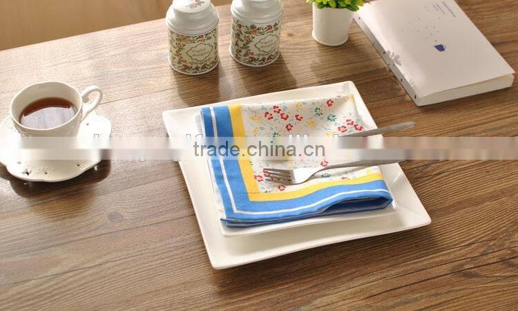 Classical European Priting Table Napkin Linen Cotton Folding Design Dinner Napkin