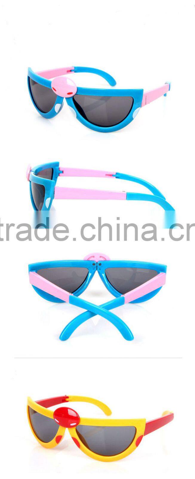 New Style Folding Sun Glasses Lovely Cartoon Plastic Sunglasses For Kids