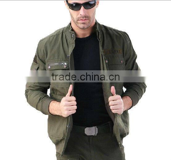 Fashional Army Green Stand Collar Military Uniform
