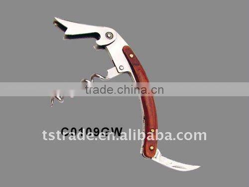 2014new Stainless Steel Multi function Keychain wine bottle opener KC060