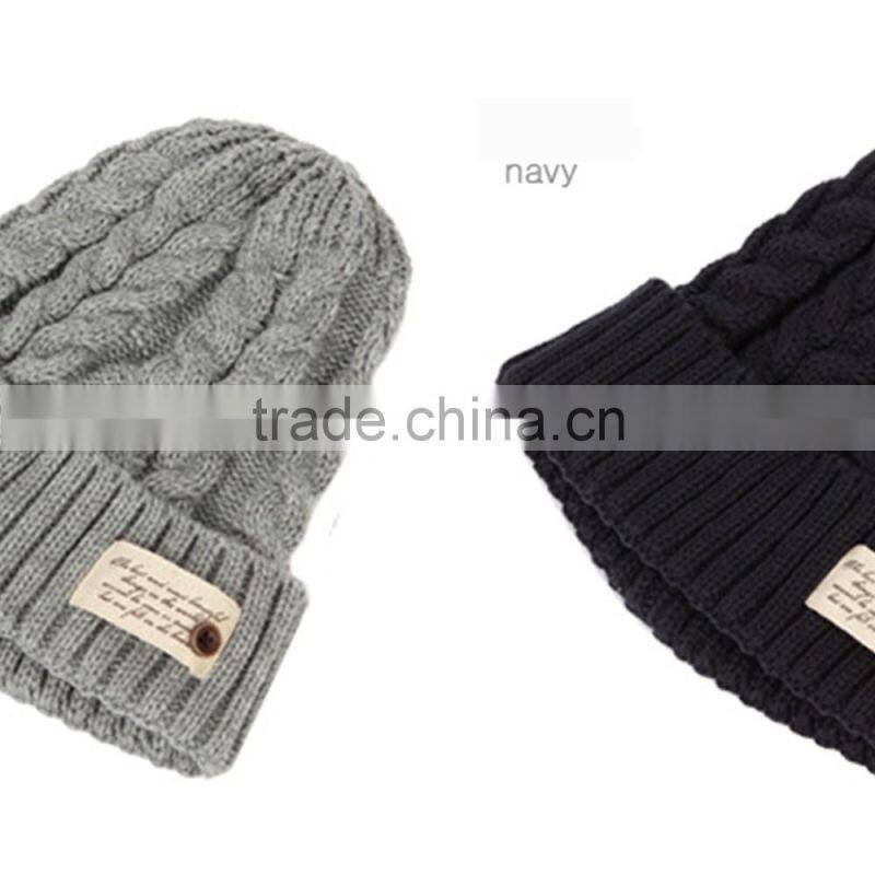 South Korea mixed color hat with thick warm winter hat female han edition of qiu dong sets color for men and women knitted cap