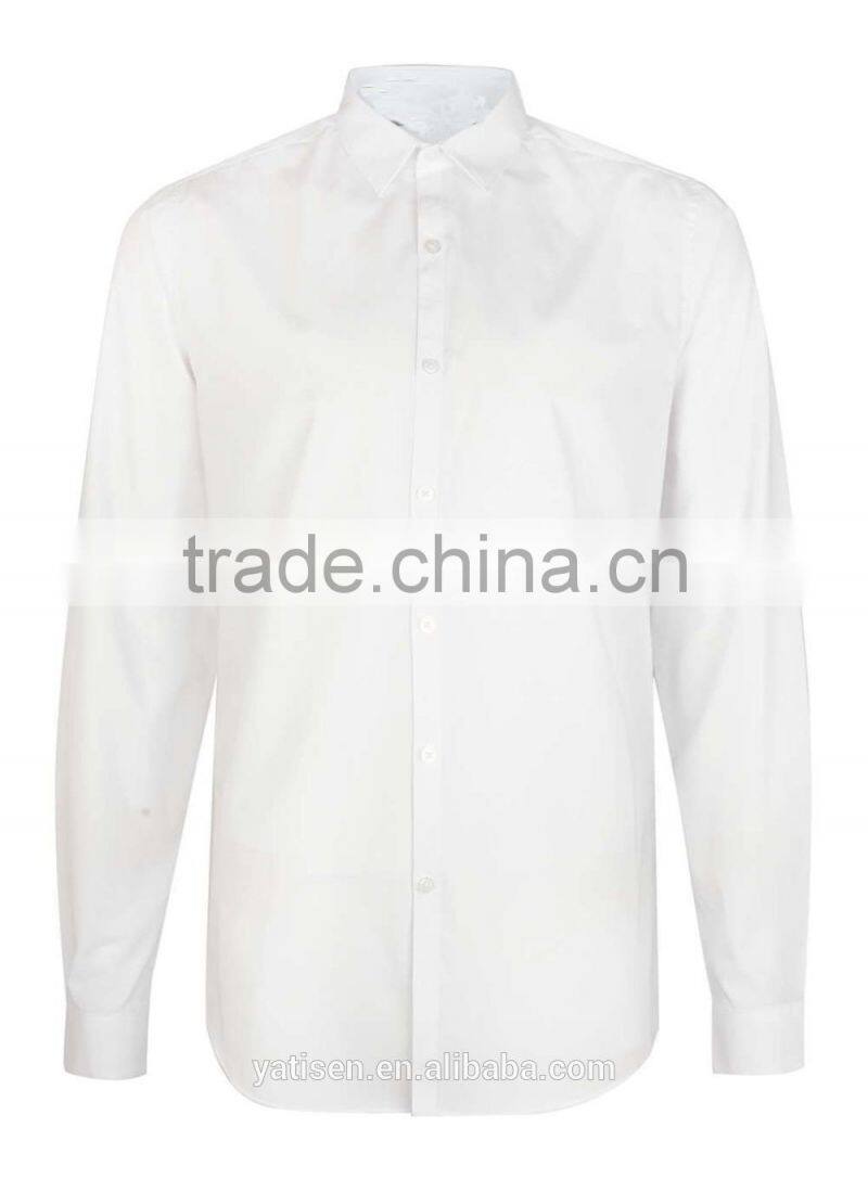 wholesale china high quality plain long sleeves white shirts for men