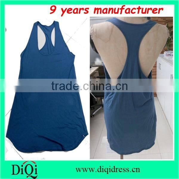 90gram pure cotton women tank tops in navy