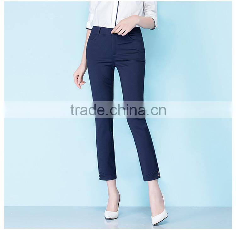 2017 women new style spring and summer nine waist straight pants loose trousers all-match leisure sample custom