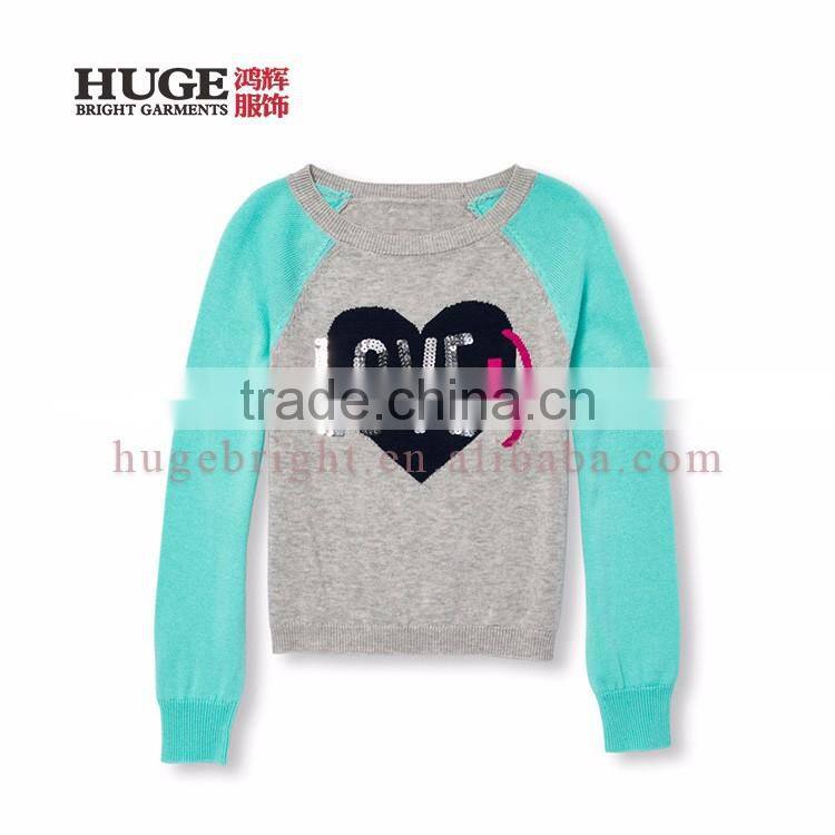 Embellished Graphic Design At Chest Knit Sweater Patterns For Girls