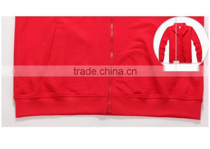 Custom fleece zipper jacket sweatshirt without hood