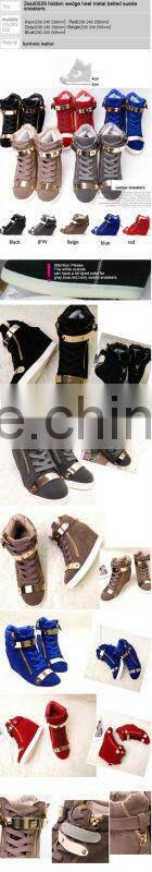 color Various hidden wedge heel 4cm tall insole hi-top seankers 2014