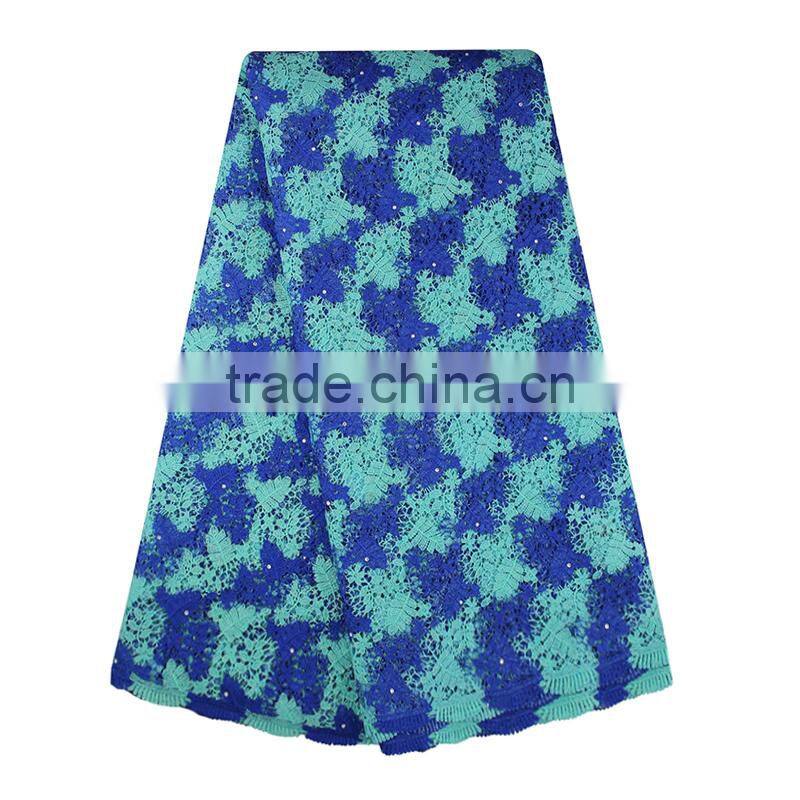 2017 Nigeria Asoebi Dress Fabrics Multi-color African Guipure Cord Lace