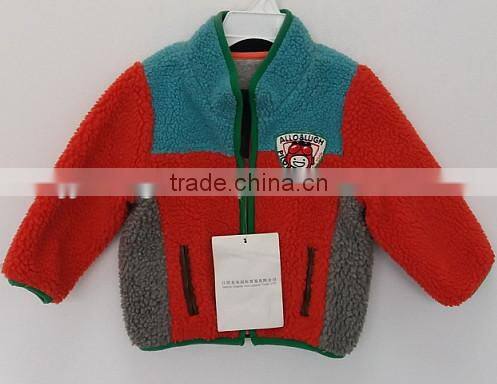 2016 boys colorful faux fur printed overcoat