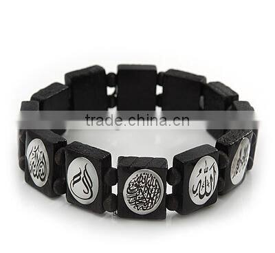 country flag stretchable wooden bracelet custom wooden bracelet