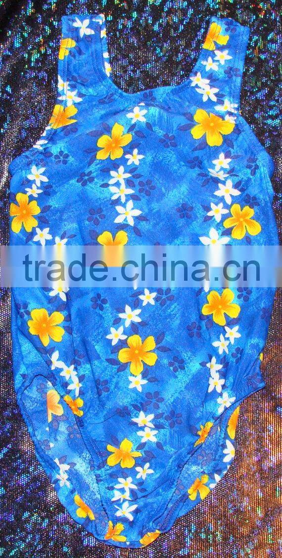 blues with gold flowers wholesale leotards