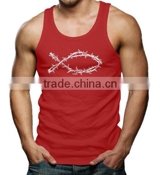 Alibaba china printing cotton custom gym wholesale mens running stringer singlet