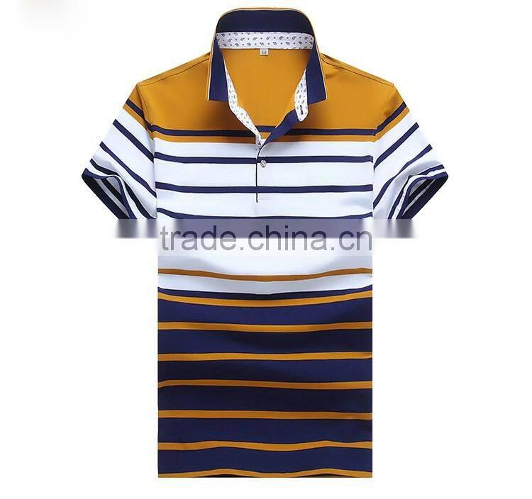 Customized classic short sleeve stripe men polo shirt 2016