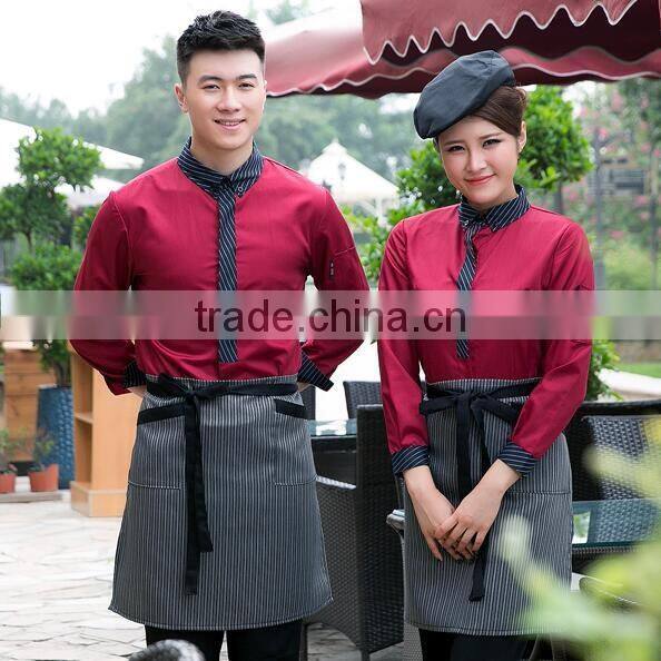 custom simple pattern restaurant work clothes restaurant server uniforms