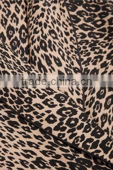 Slim fitted casual leopard pajamas modern print onesie sleepwear for ladies
