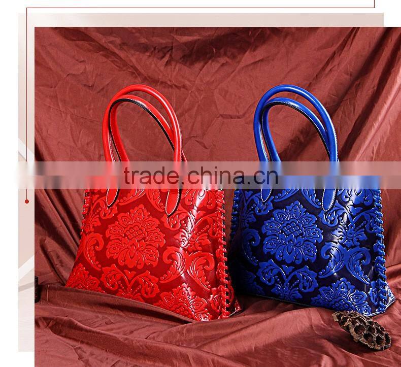 R1849H women's chinese style element handbag flower pattern PU leather purse handbags