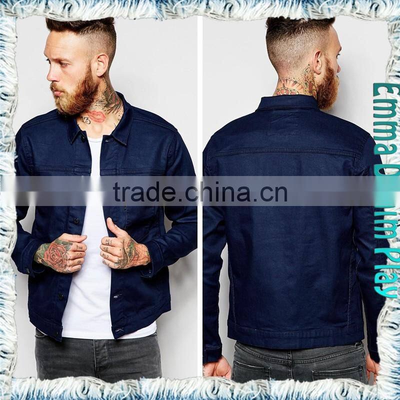 New 2015 Hot Selling Coat Super Fashion Indigo Denim Jacket for Men