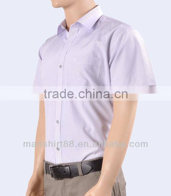stripe mens regular fit high end custom casual short sleeve shirt