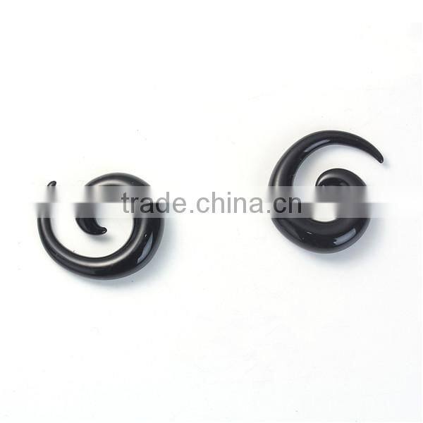 10mm Acrylic Ear Stretcher Expander Spiral Black Ear Plug