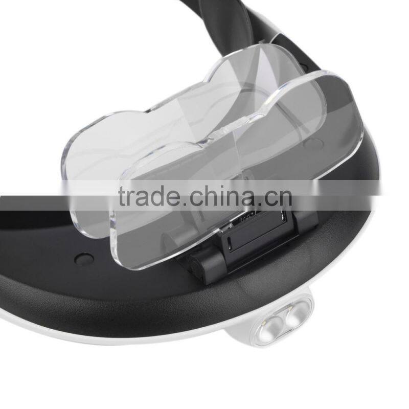 2017 Hot Selling 2 LED Headband Glasses Illuminated Magnifier Loupe Single/Bi-plate Magnifications 5 Lens