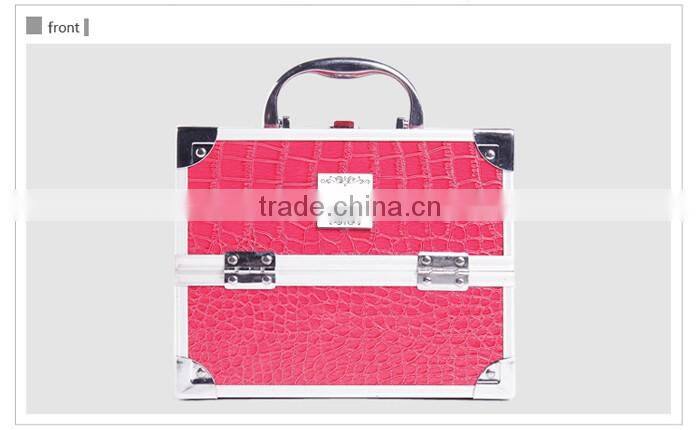 Red Professional Aluminum Beauty Cosmetic Makeup Case Box