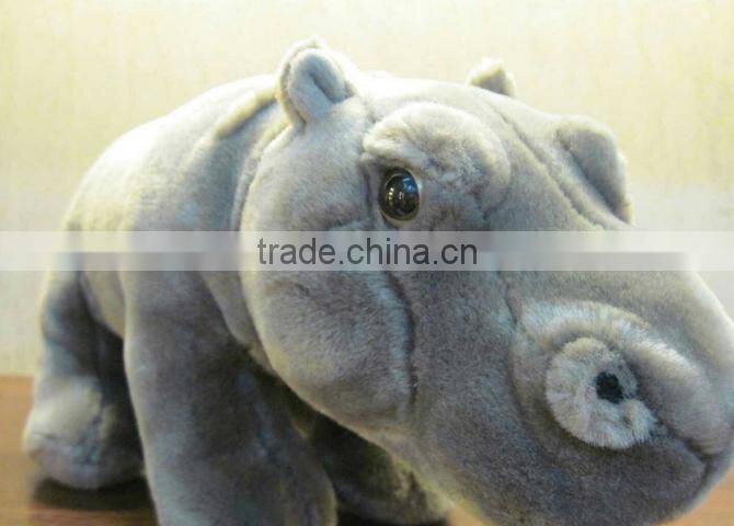 Custom fine quality wild animal plush toy blue hippo plush toy