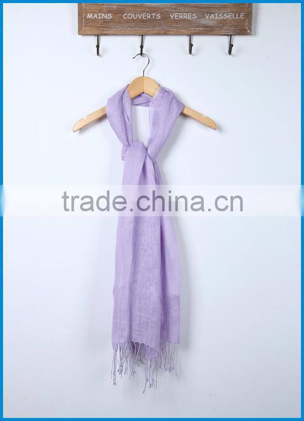 High quality solid colour lady's fashionable linen scarf
