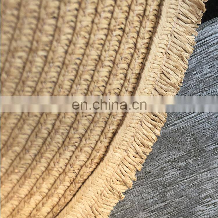 Flower Rough Selvedge Large Eaves Straw Hat Sunshade Beach Hat