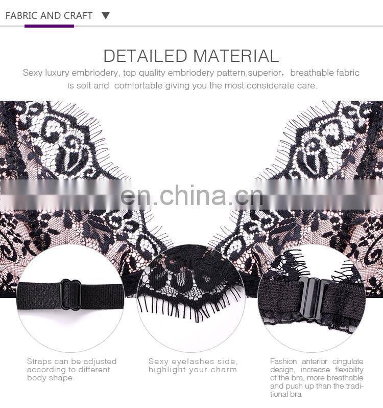Low Price Best Selling Eyelash Lace Front Closure Transparent Lace Bralette