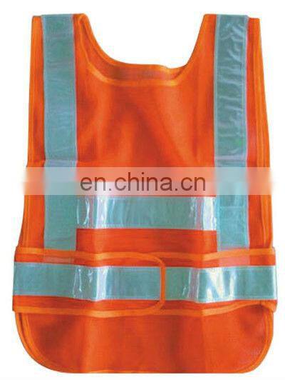 High Visibility 80G Net Orange Kids Safety School Warning Vest With Sides Magic Tape
