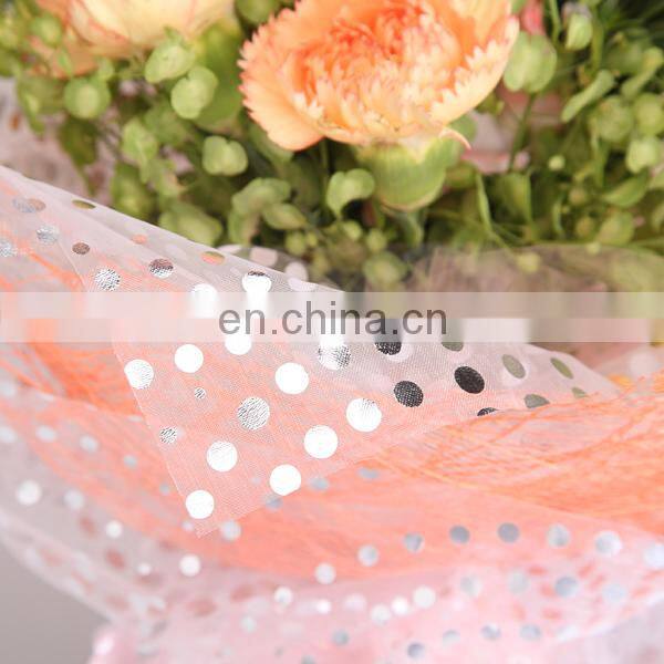 2015 Best Selling Products Bronzing Organza Tolle Flower Wrapper Packing