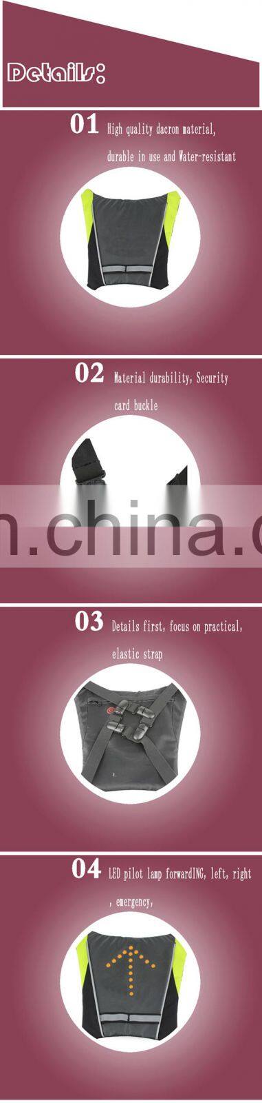 Hot selling led bicycle indicator lamp 2.4GHz bike security vest cool remote control bike lamp