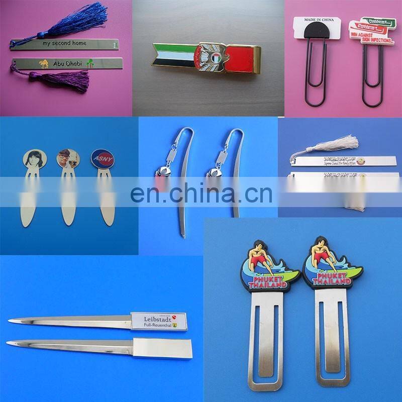 2016 best selling gifts for printing custom logo metal bookmark/paper clips bulk items