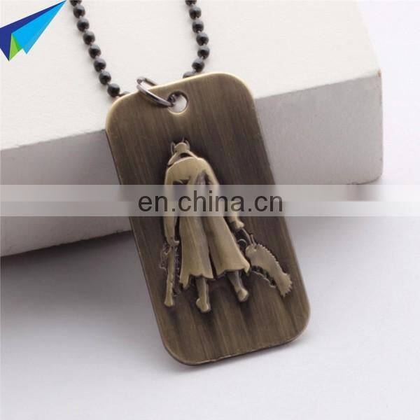 Aluminum red dog tag with engraved logo