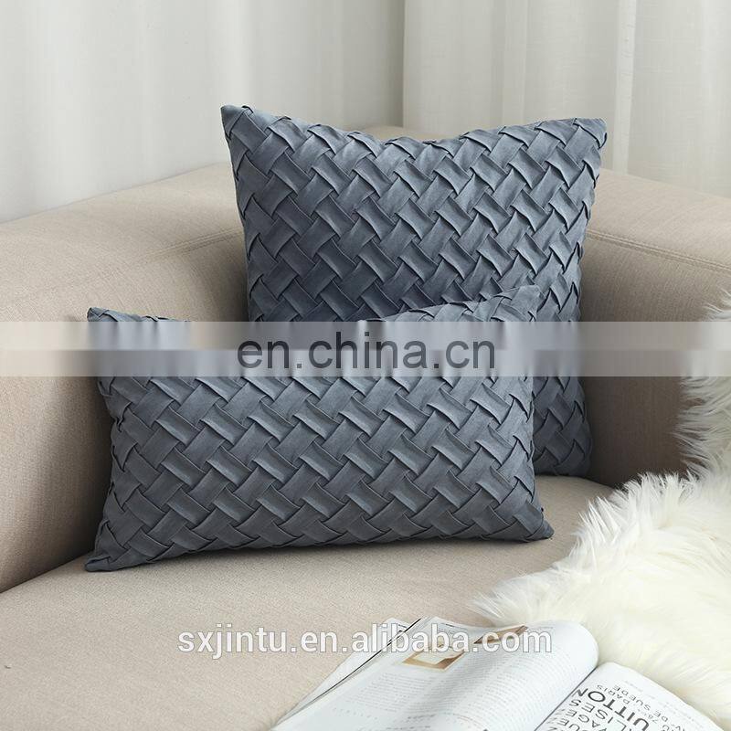 Woven Velvet Throw Cushion Case Pillow Cover with Invisible Zipper