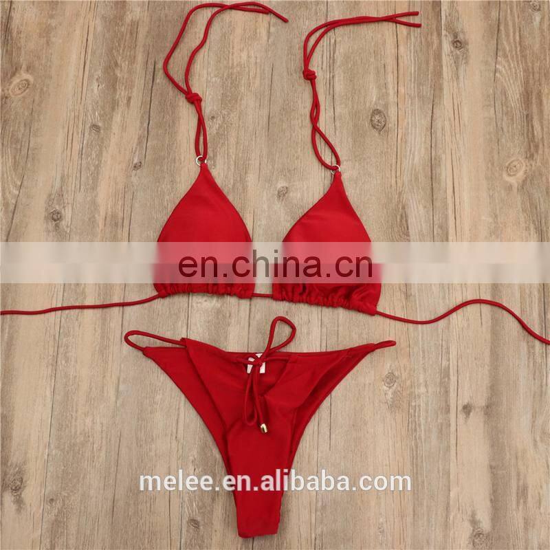 RTS custom Sexy Swimwear Micro Mini Thong Bikini Thong Swimsuit For Women