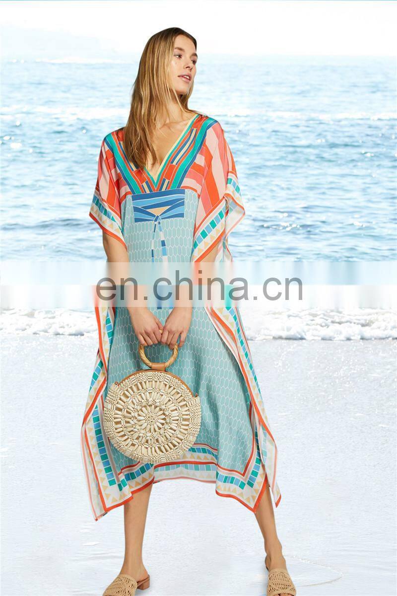 2019 Chiffon Beach Cover up Bathing suit for Women Pareo Beach Swim Cover up Saida De Praia Robe Plage Kaftan Beach Dress