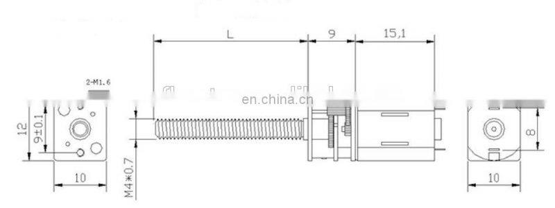 n20 mini high torque low rpm dc gear motor with customized M4 M5 screw rod shaft