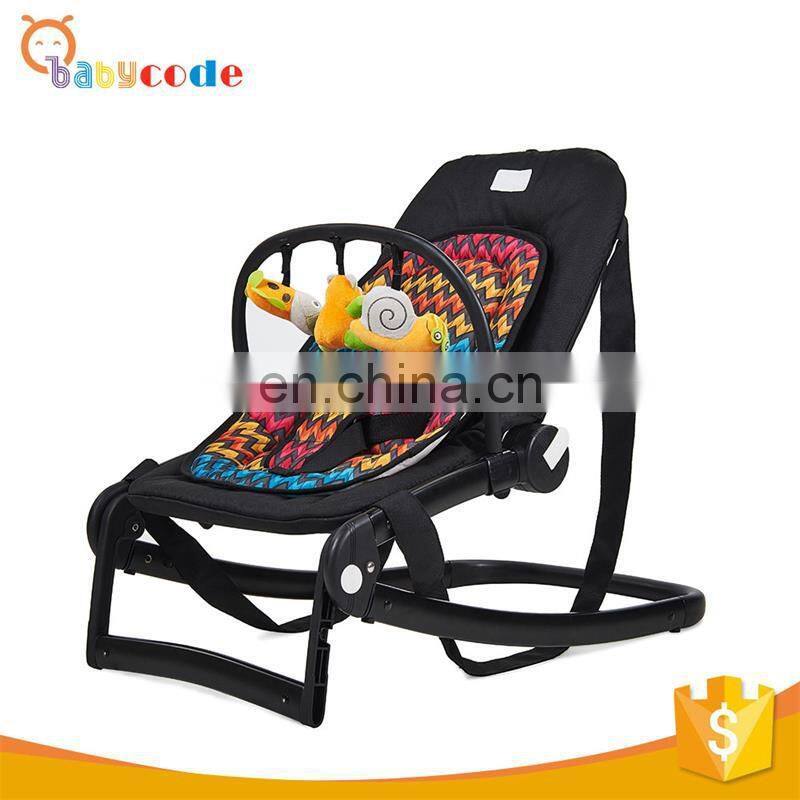 factory OEM aluminum alloy frame baby rocker chair with sling toys