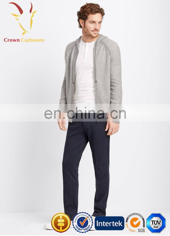Cashmere Men Casual Hooded Knitted Cardigan Sweater