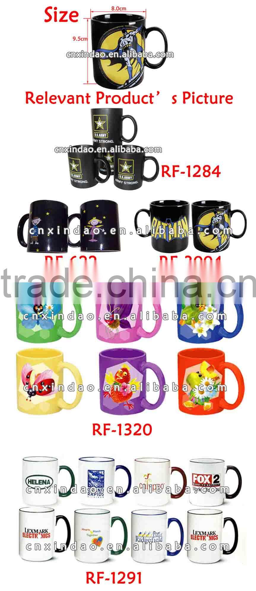 11oz Zibo Produced Straight Ceramic Black Coffee Mug Wholesale Price with Good Quality