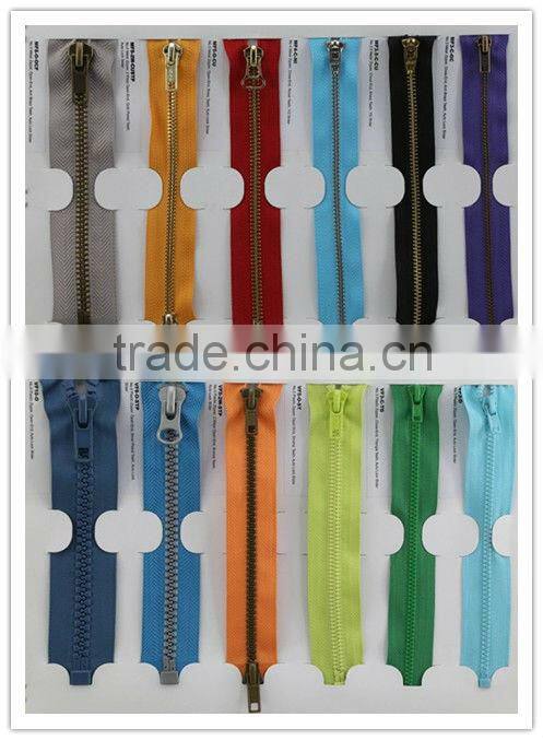 Close end polyester zipper with multi sliders