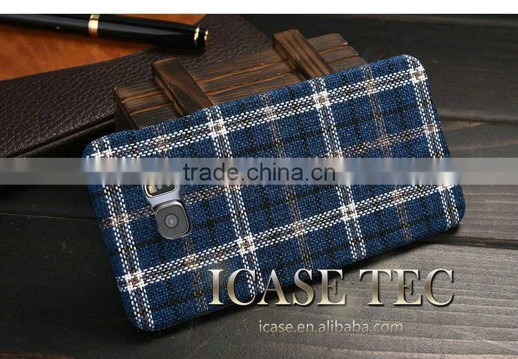 2016 New British Plaid Style Back Cover for Samsung Galaxy S6 Edge Plus, the Soft Cloth for Samsung Galaxy S6 Edge Plus Case